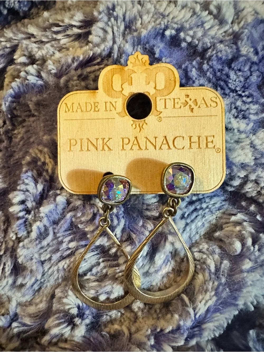 Pink Panache Multicolor Crystal Teardrop Earrings